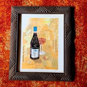 Richard Curtner Signed Wine Collage “Enduring Excellence” Numbered